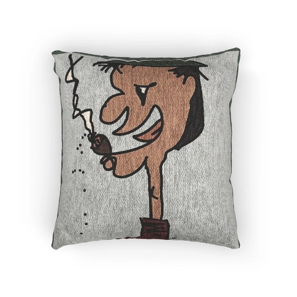 Gray Cartoon Character Accent Throw People Pillow Lenny Stein - Picture 1 of 1